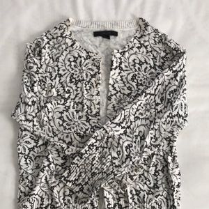 Express black and white lace patterned cardigan